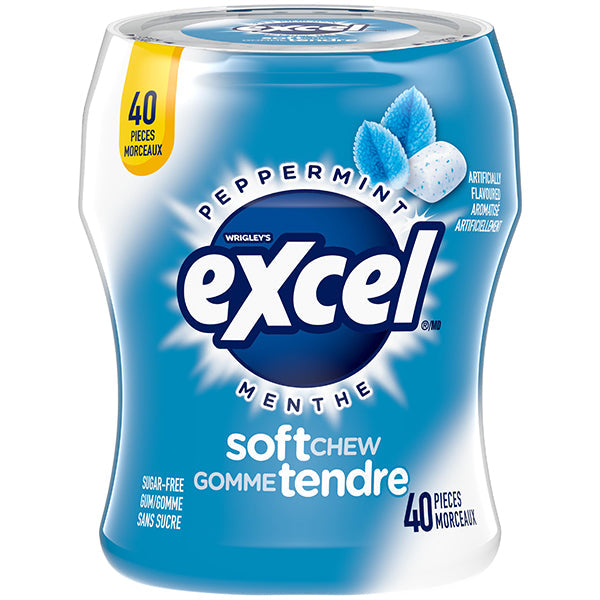 Excel Soft Chew Bottles Peppermint Gum 40 pc