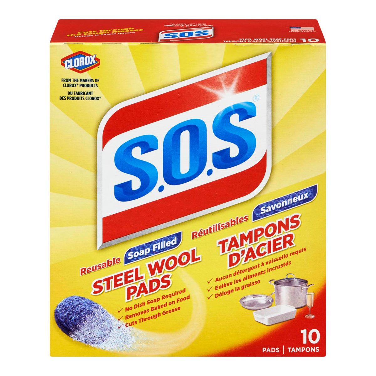 SOS Steel Wool Soap Pads 10