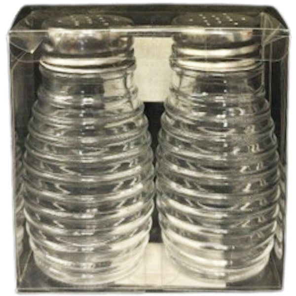 Standa Salt and Pepper Set Glass 90 mL Round Ribbed