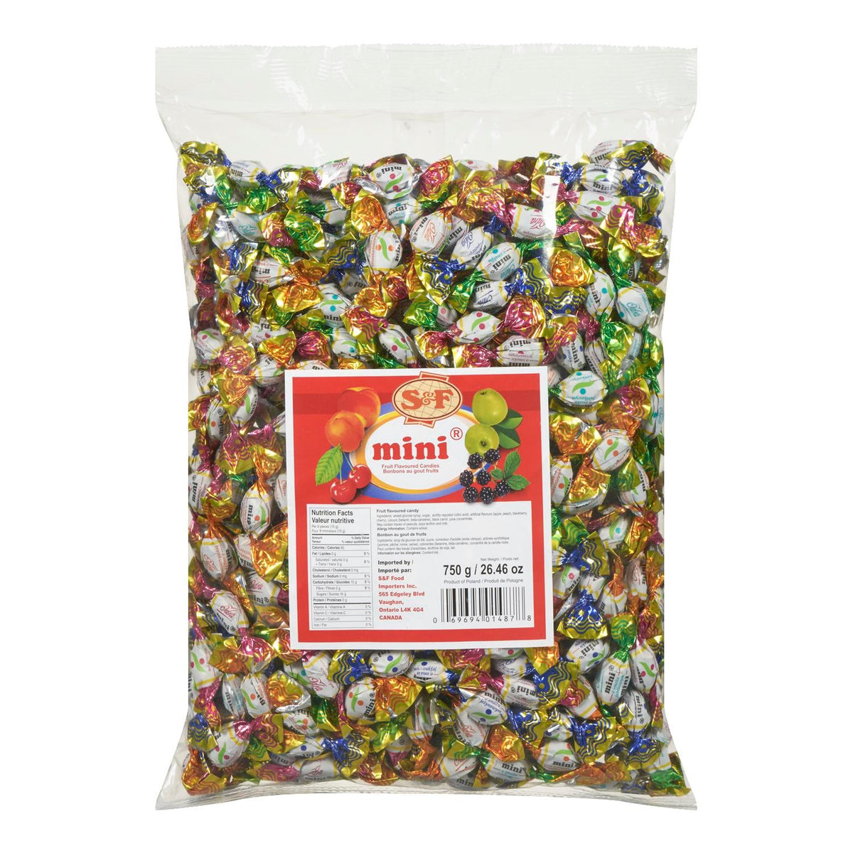 S&F Mini Fruit Flav Candies 750 g