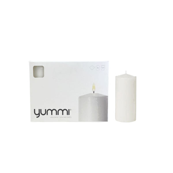 Yummi Pillar Candle 2.8IN White 3 ct