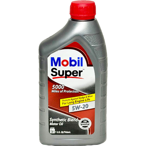 Mobil Super 5000 Motor Oil Synthetic Blend Sae 5W-20 1 L