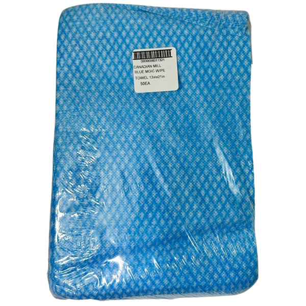 Canadian Mill Blue Mgic Wipe Towel 13inx21in 50 ct