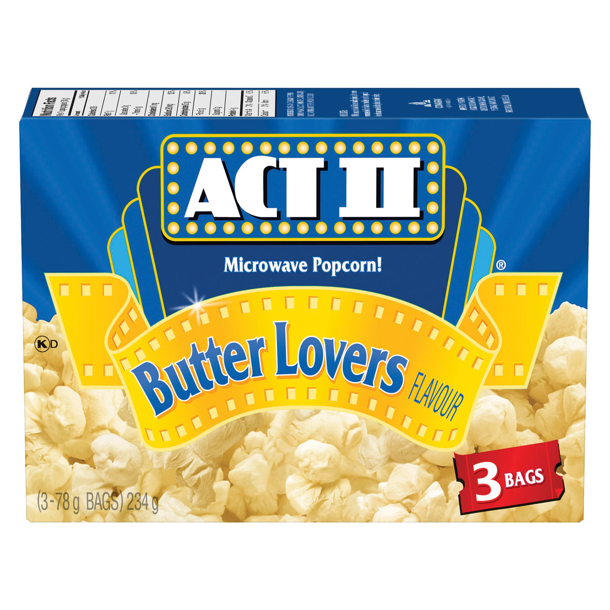 Act II Microwave Popcorn Butter Lover 3x78 g
