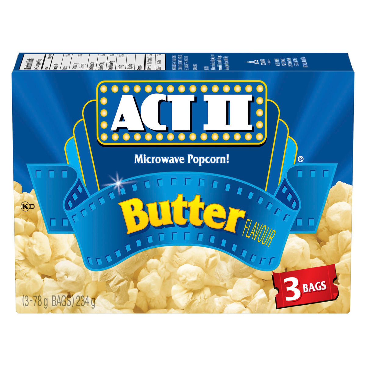 Act II Microwave Popcorn Butter 3x78 g