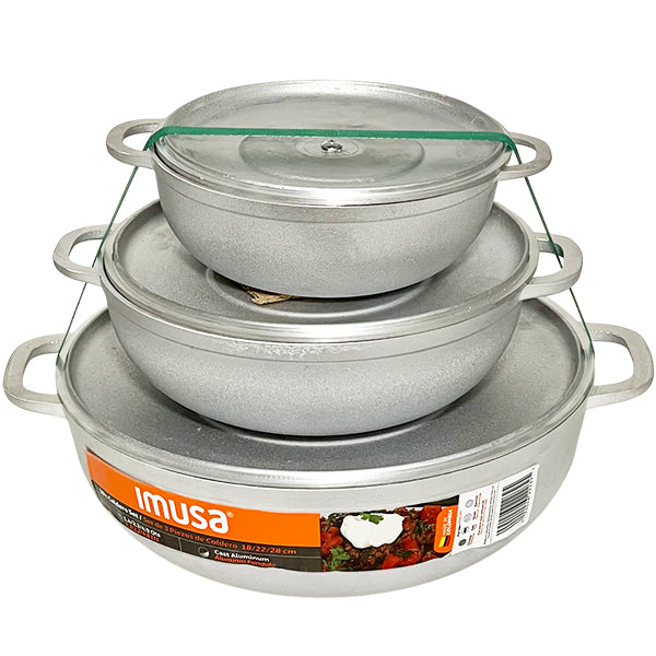 Imusa Dutch Oven Set 18/22/28 Cm(1.6qt/2.6qt/5qt) 3 pc