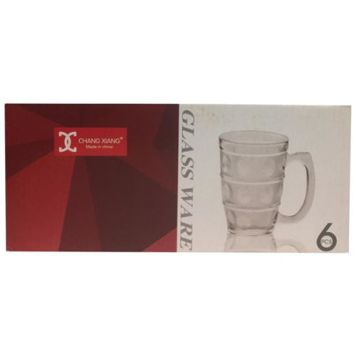 Glass Beer Mug 6 pcs 4.5"x3"