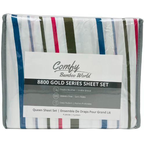 Queen Printed Bedsheet Set 4 pcs