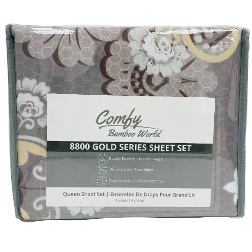 Queen Printed Bedsheet Set 4 pcs