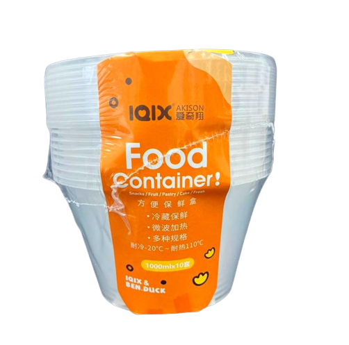 1000 Ml Food Container 10 Pack Round