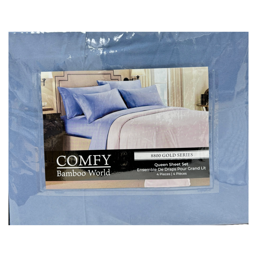Comfy Queen Size Bedsheet Set 4 pcs - Assorted Plain Colours
