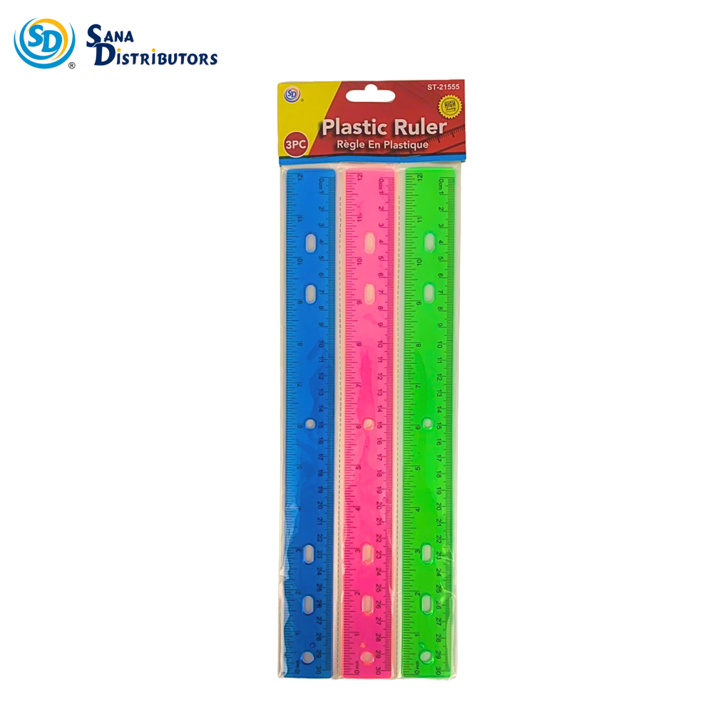 SD Plastic Rulers 3 pcs