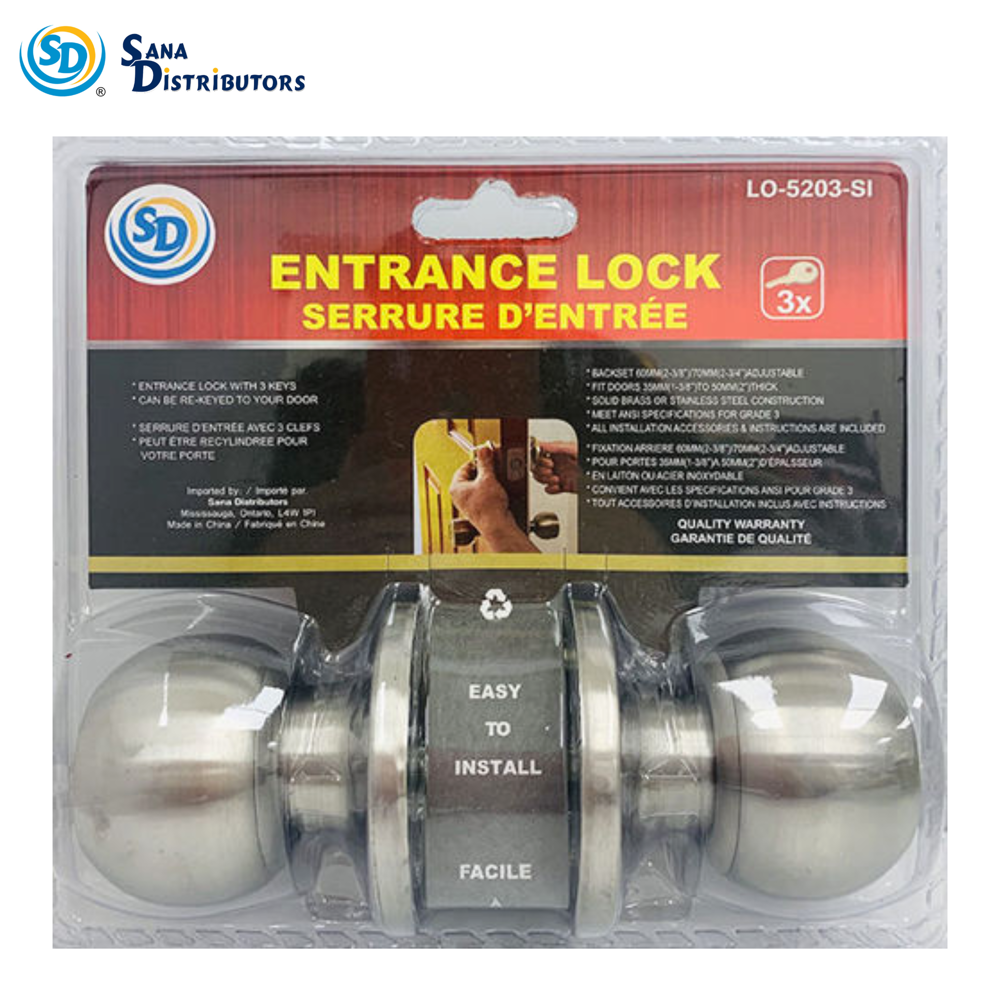 SD Entrance Lock with Key - Silver