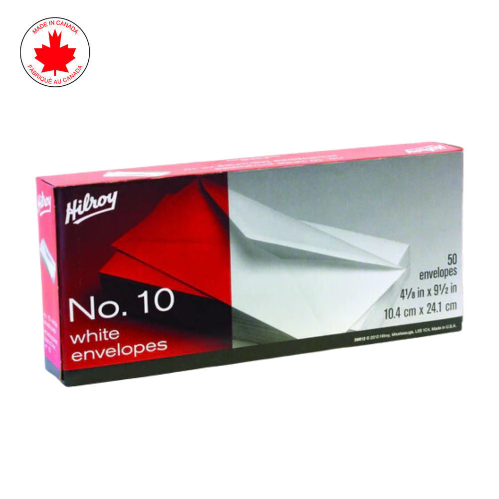 Hilroy White Envelopes No. 10 50 pcs