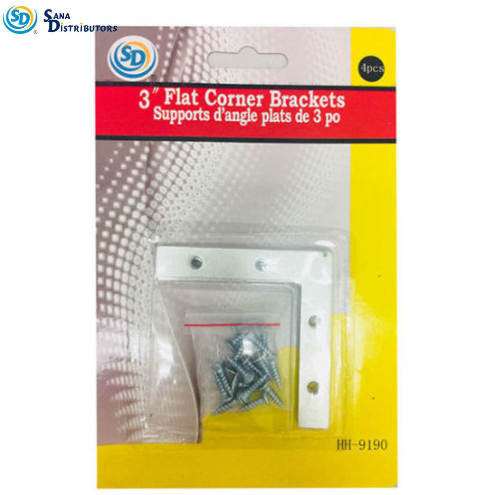 SD Flat Corner Brackets 3" 4 pcs