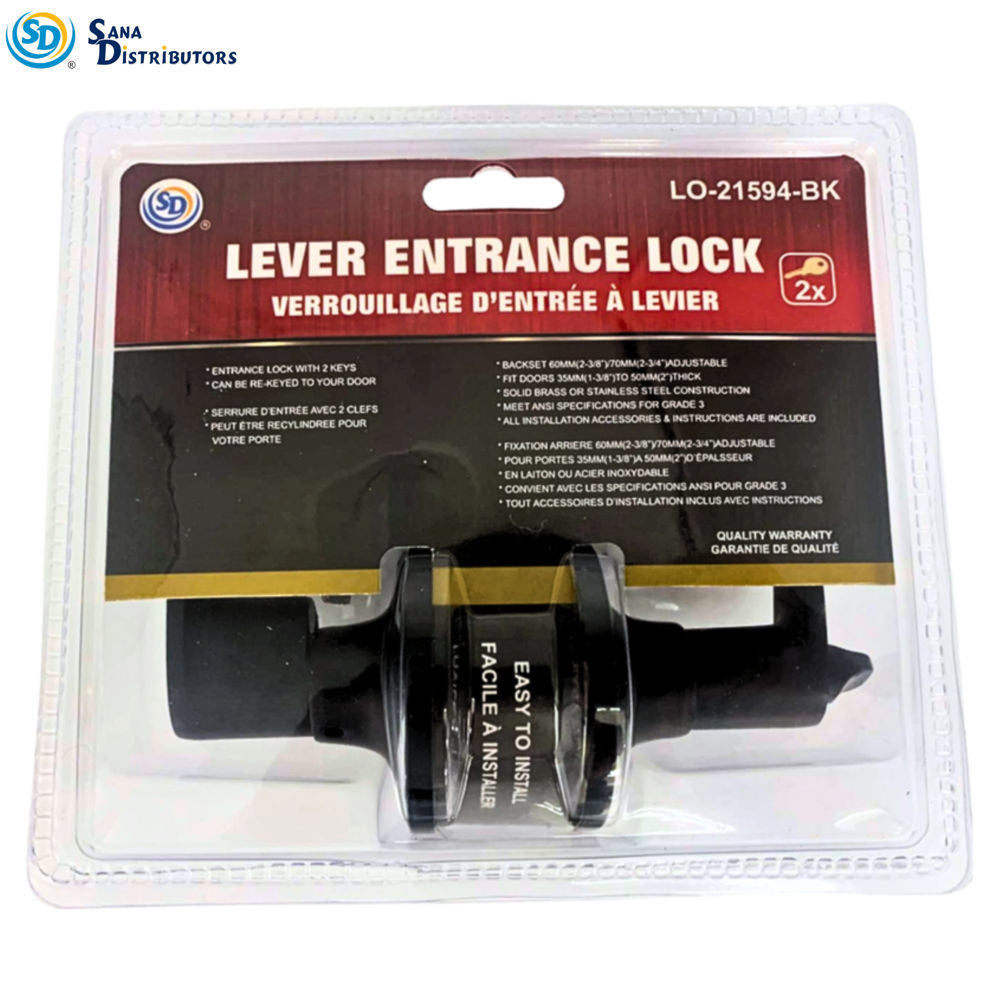 SD Entrance Lock with Key - Black