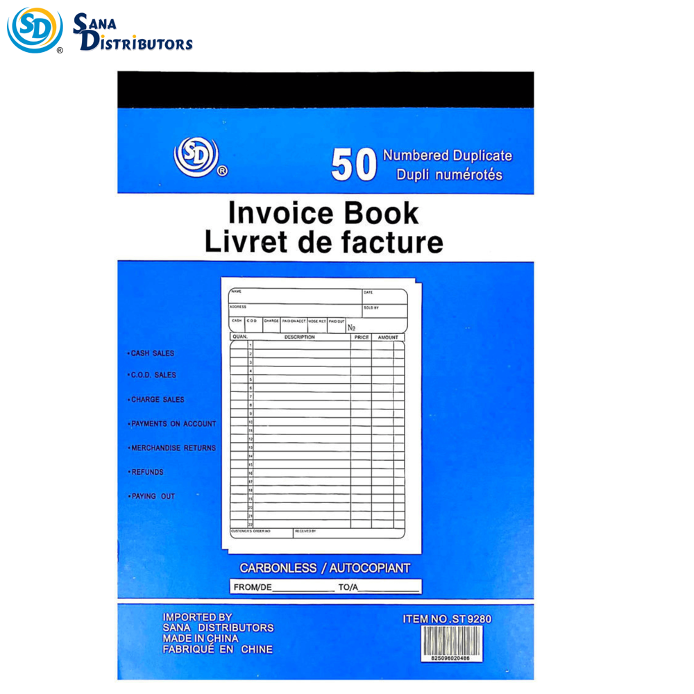 SD Invoice Book 50 Pages 6"x8"