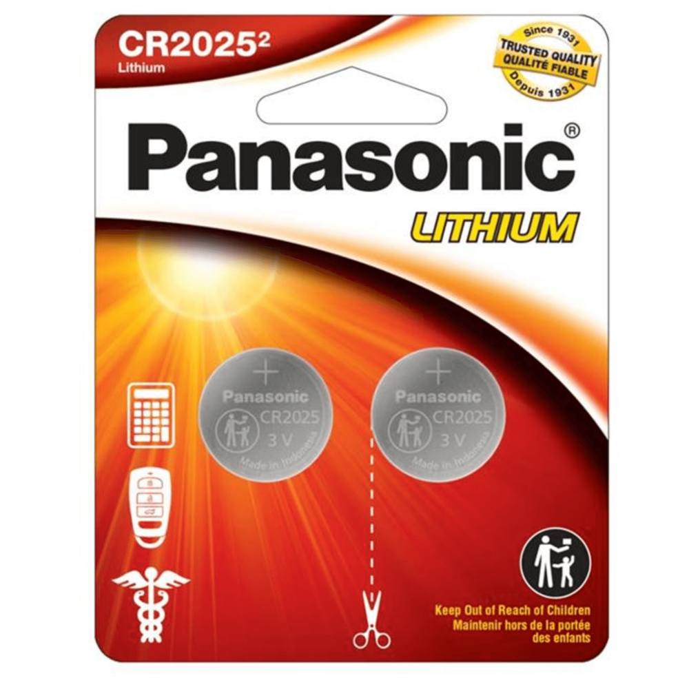 Panasonic Lithium CR2025 3V Battery 2 pcs