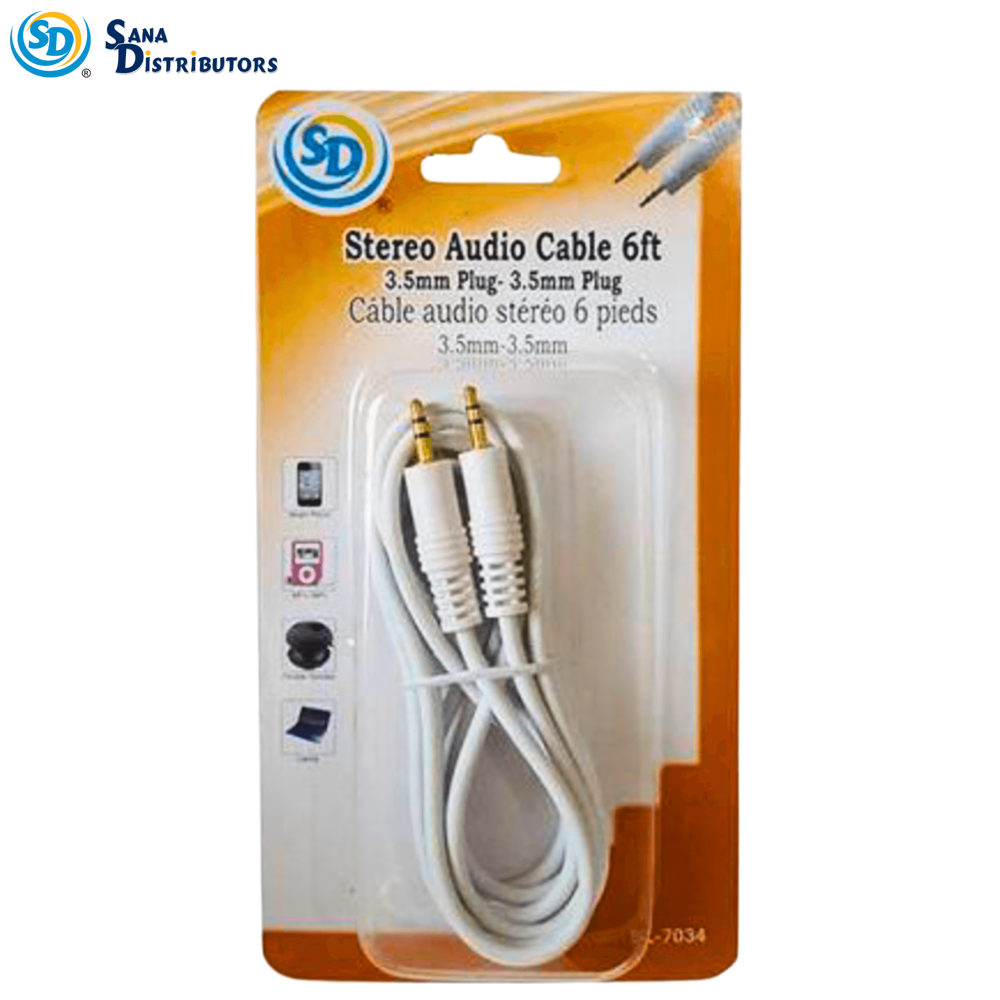 SD Stereo Audio Cable 3.5MM-3.5MM 6ft