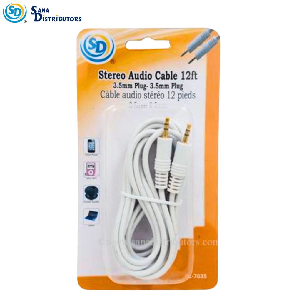 SD Stereo Audio Cable 3.5MM-3.5MM 12ft