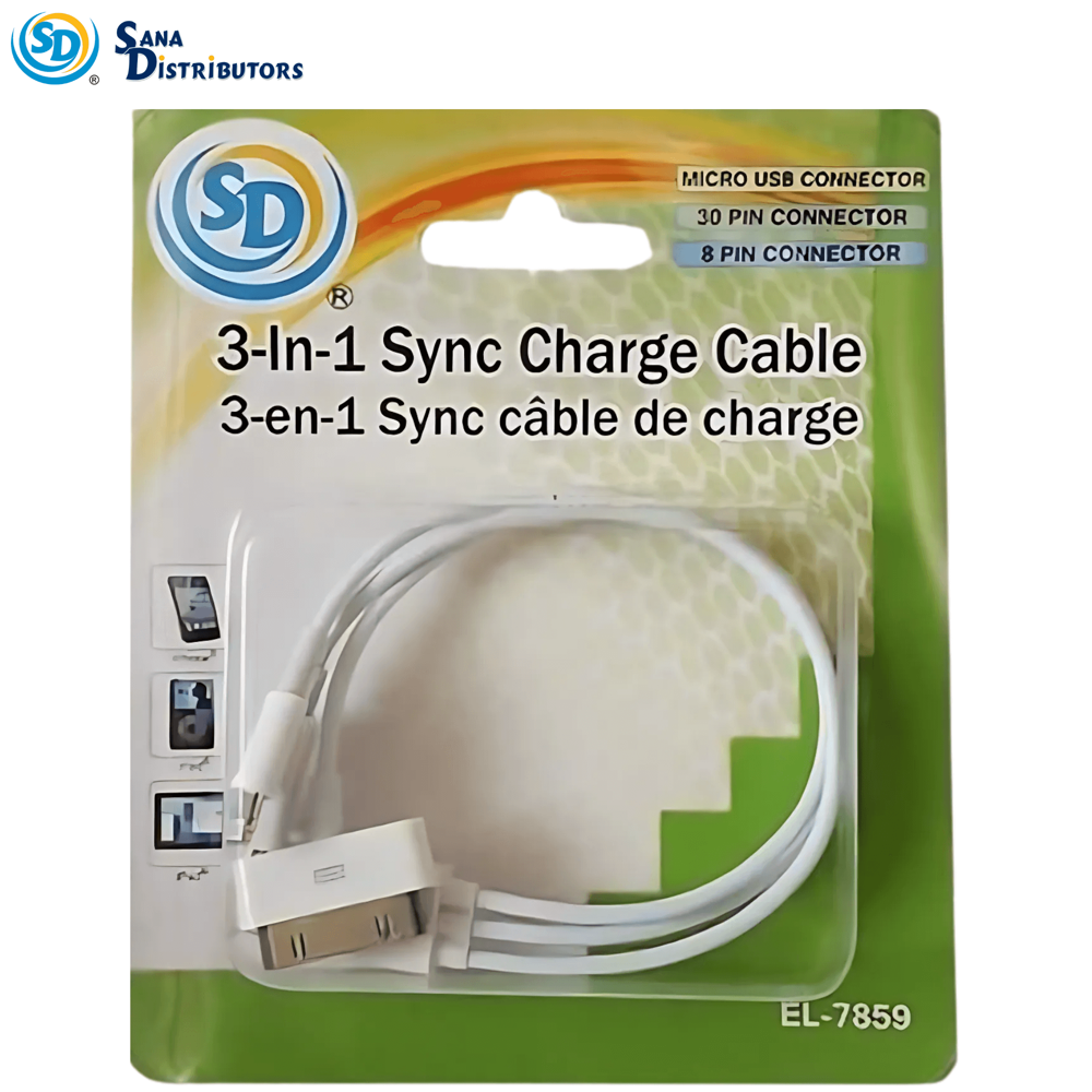 SD 3-IN-1 Sync Charge Cable