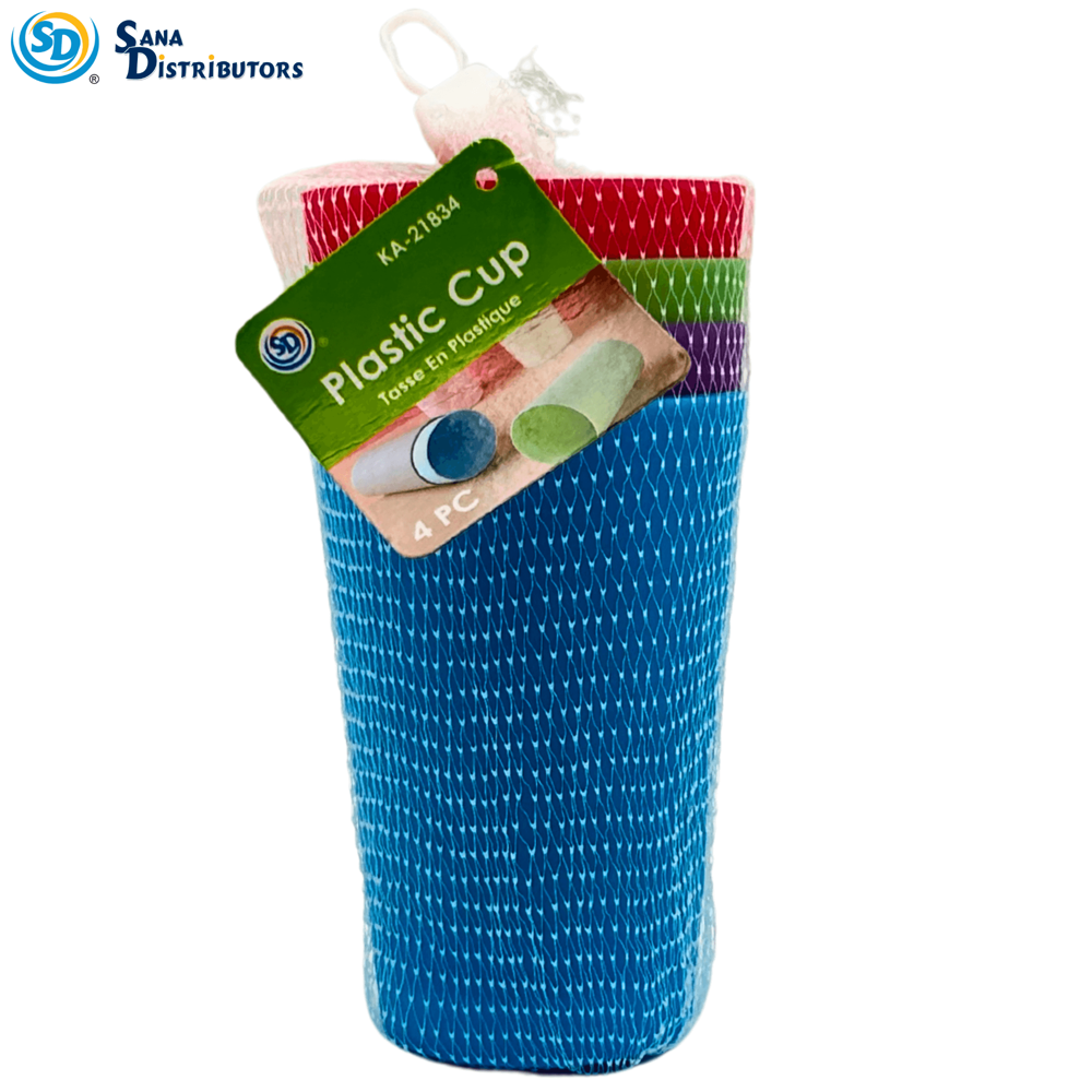 SD Plastic Cups Multi-colour 8 Oz 4 Pcs
