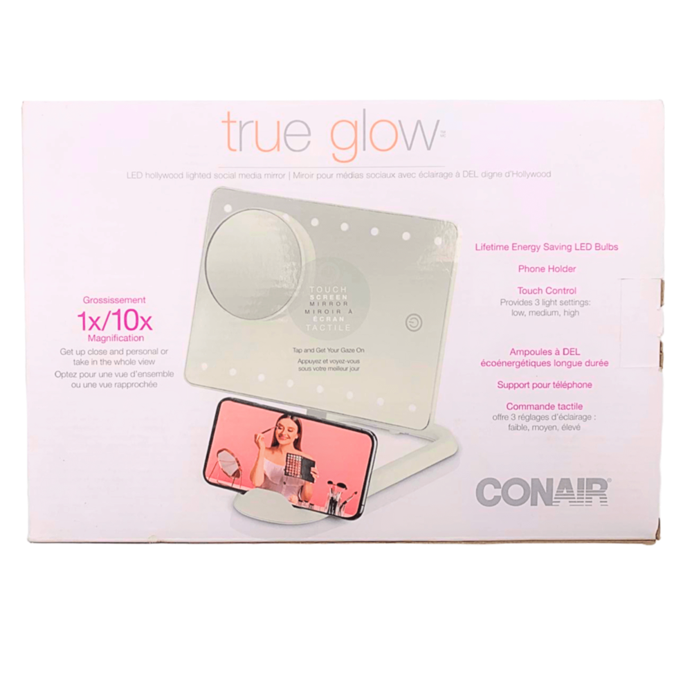 Conair True Glow LED Lighted Social Media Mirror 1x/10x Magnification