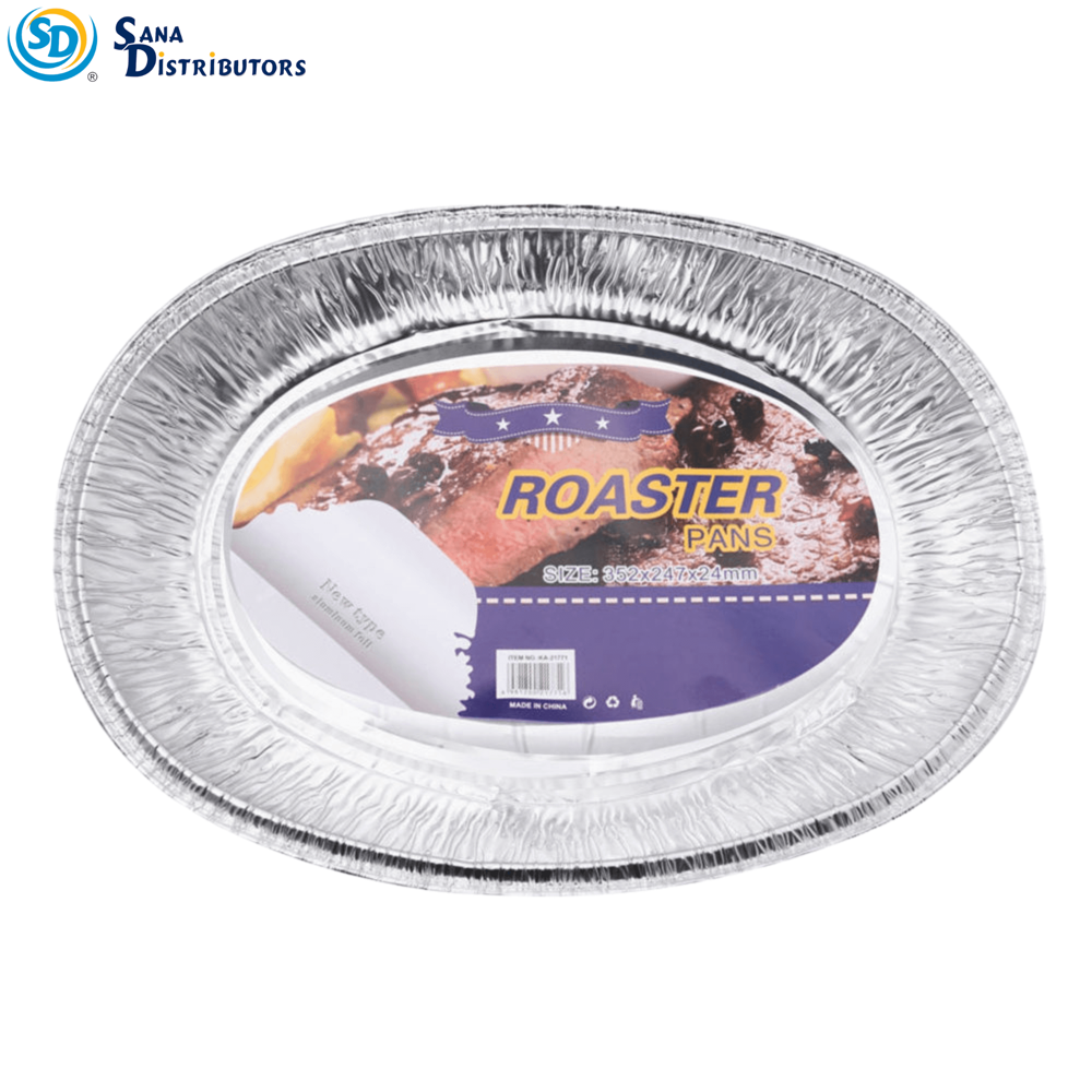 Aluminum Foil Oval Roaster Pan [18.5" X 13.5" X 3"]