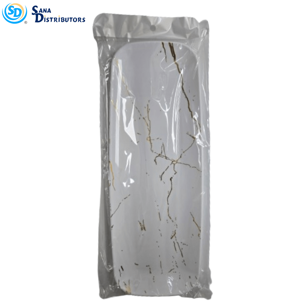Plastic Plate Marble Gold Design 6.5''*17.5''