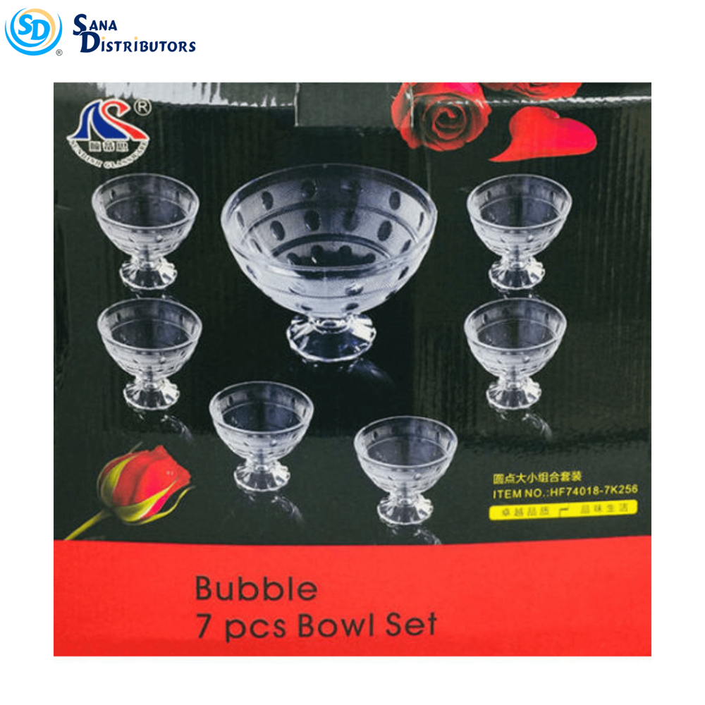 Glass Bowl Set 7 pcs 8.5"x4.5"