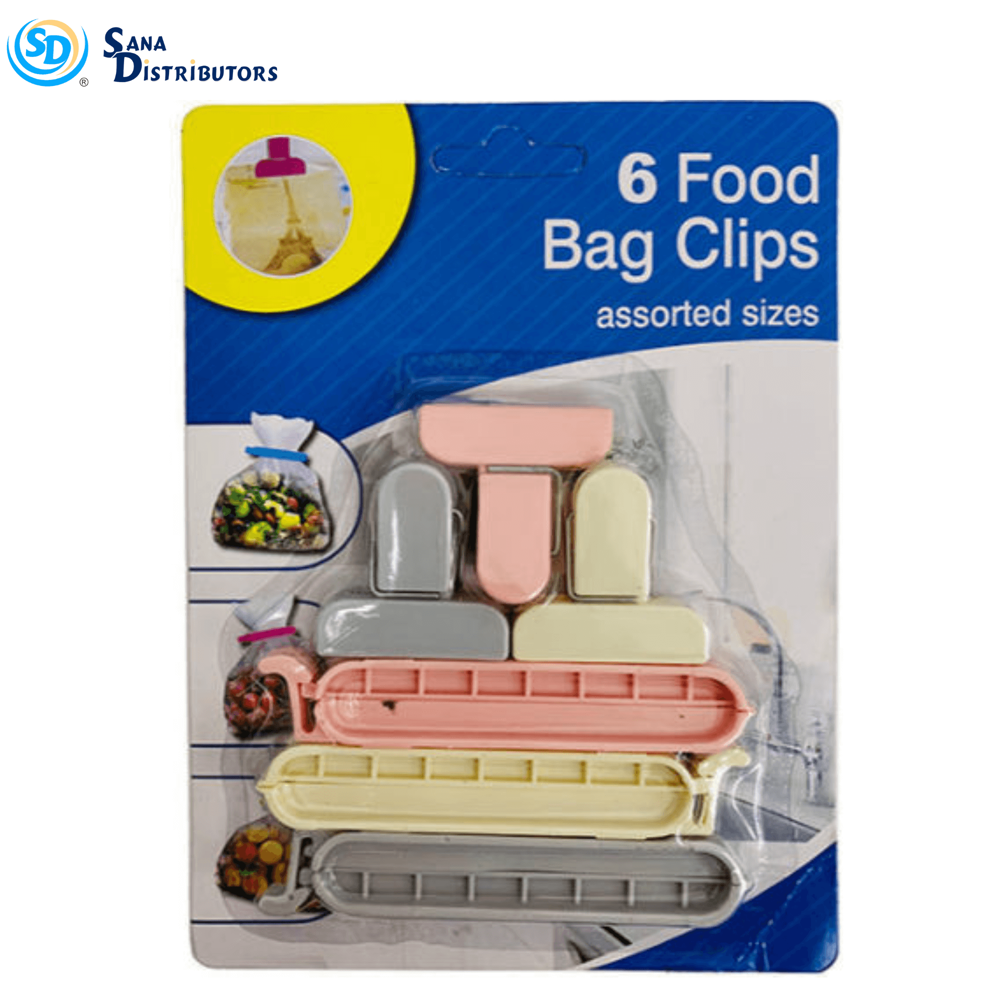 Food Bag Clips 6 pcs - Assorted Sizes