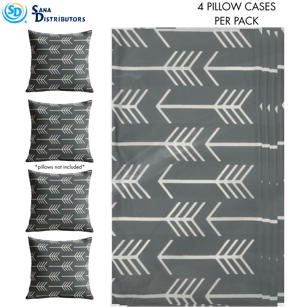 Patterned Cushion Covers 18" X 18" 4 pcs - Assorted Designs