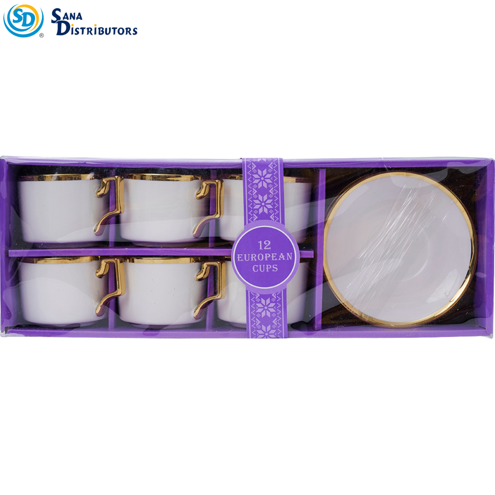 Porcelain Cup and Plate Set 12 pcs 6"x17"