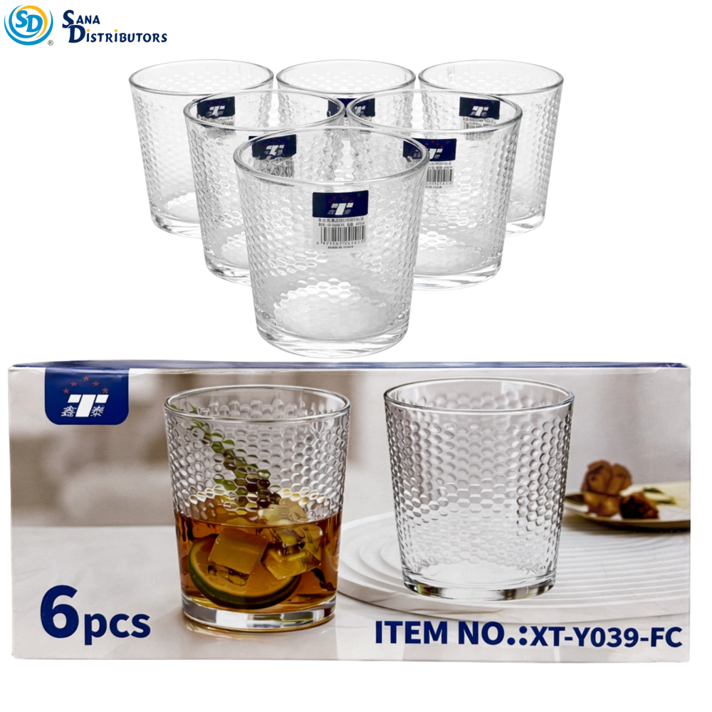 Drinking Glass 6 pcs 4"x3.5"