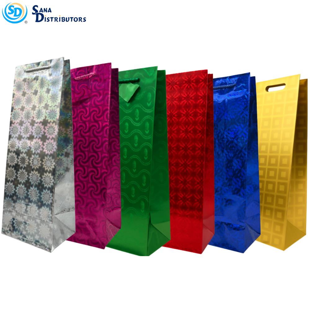 Bottle Gift Bags 12 pcs Assorted Colours