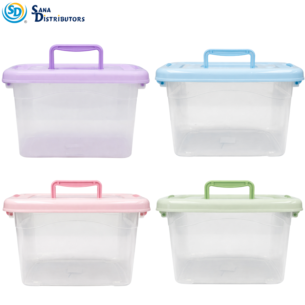 Plastic Container 7"x6"x11.8" Assorted Colours