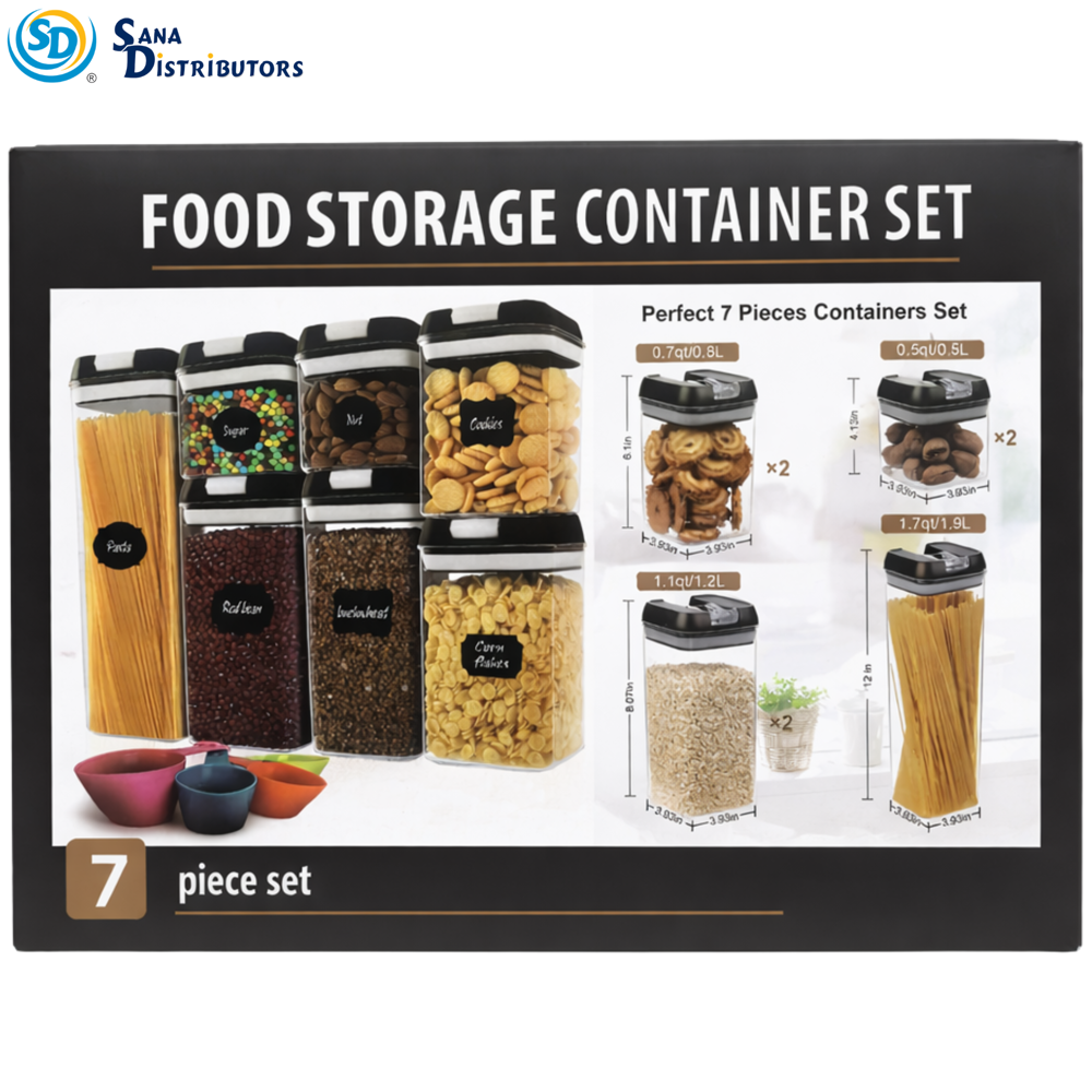 Plastic Food Storage Container 7 pcs 16"x12"