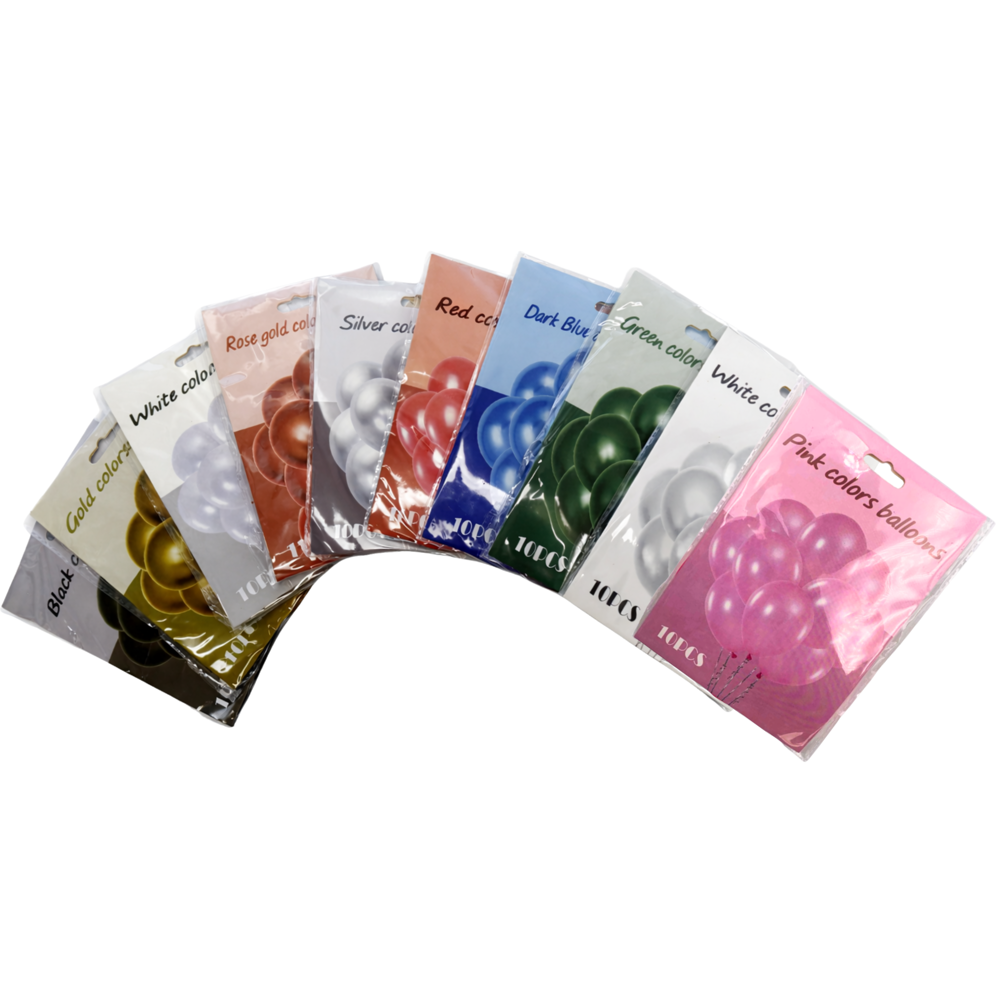 Party Balloons 12'' [10 Pcs] Assorted Colours