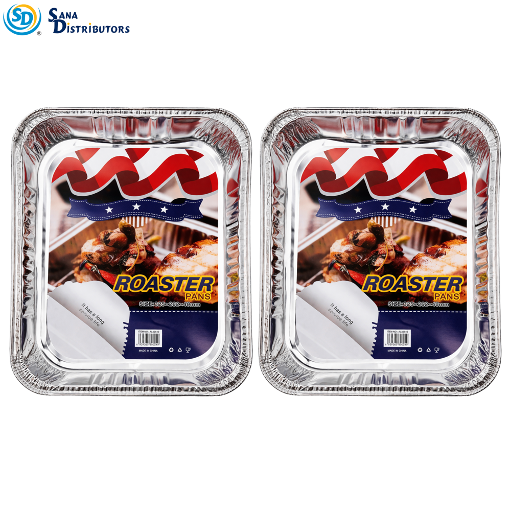 Aluminum Foil Roaster Pans 2 pcs [13"" X 10.5" X 2"]