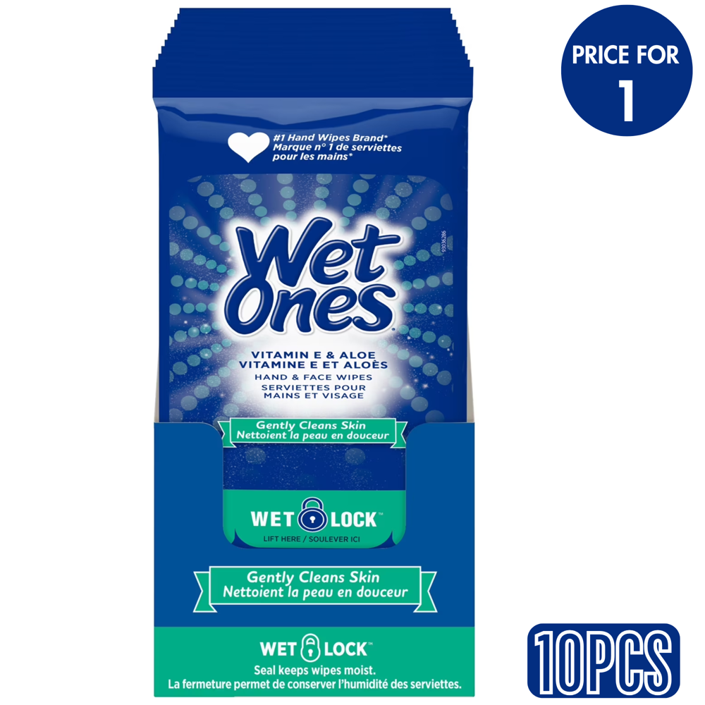 Wet Ones Vit.e & Aloe Face & Hand Wipes