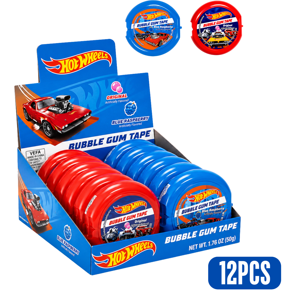 Hot Wheels Bubble Gum Tape 58 g 12 pcs