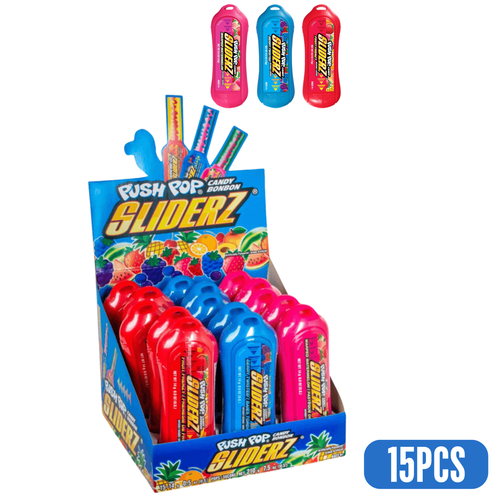 Sliderz Push Pop Candy 14 g 15 pcs