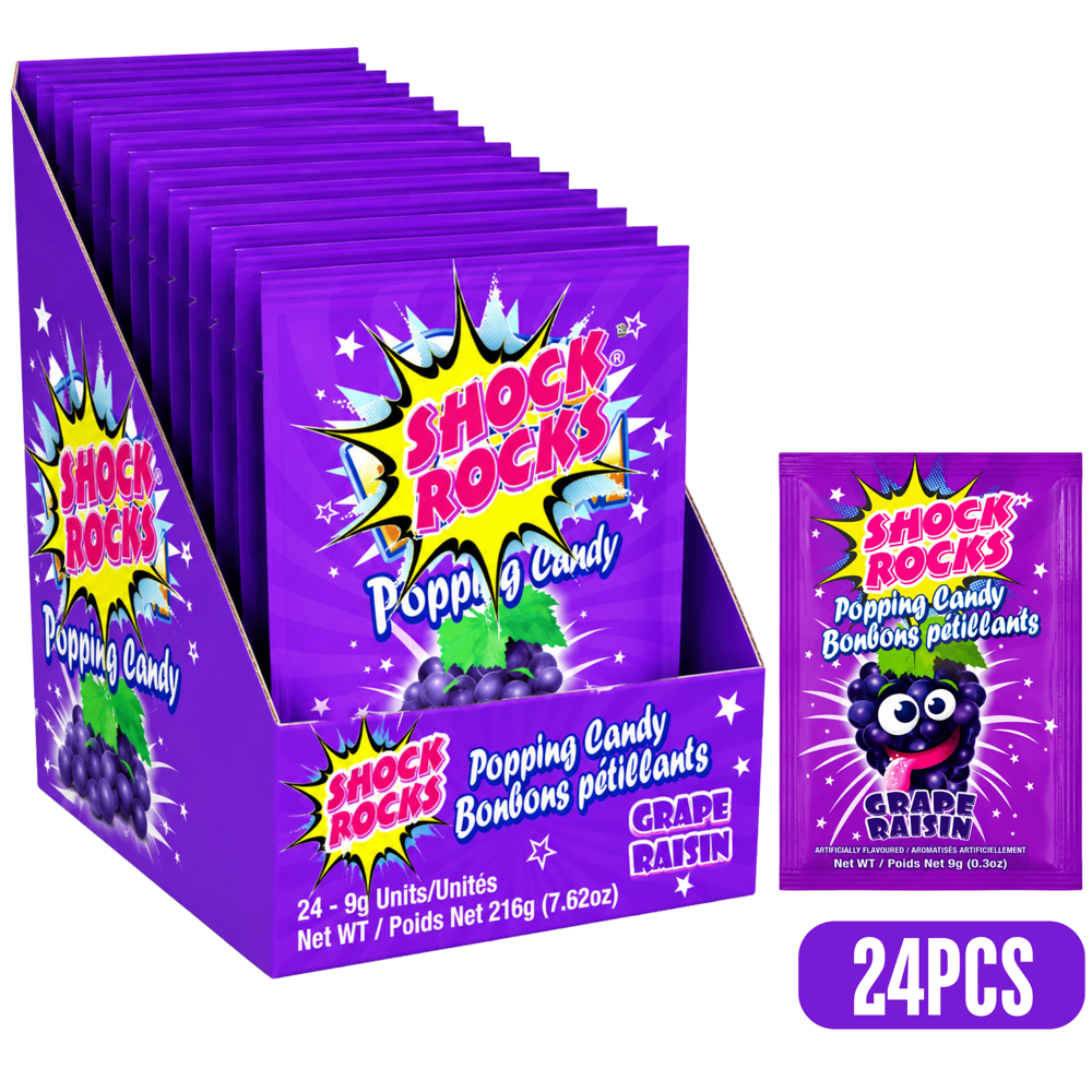 Shock Rocks Popping Candy Grape 24 pcs