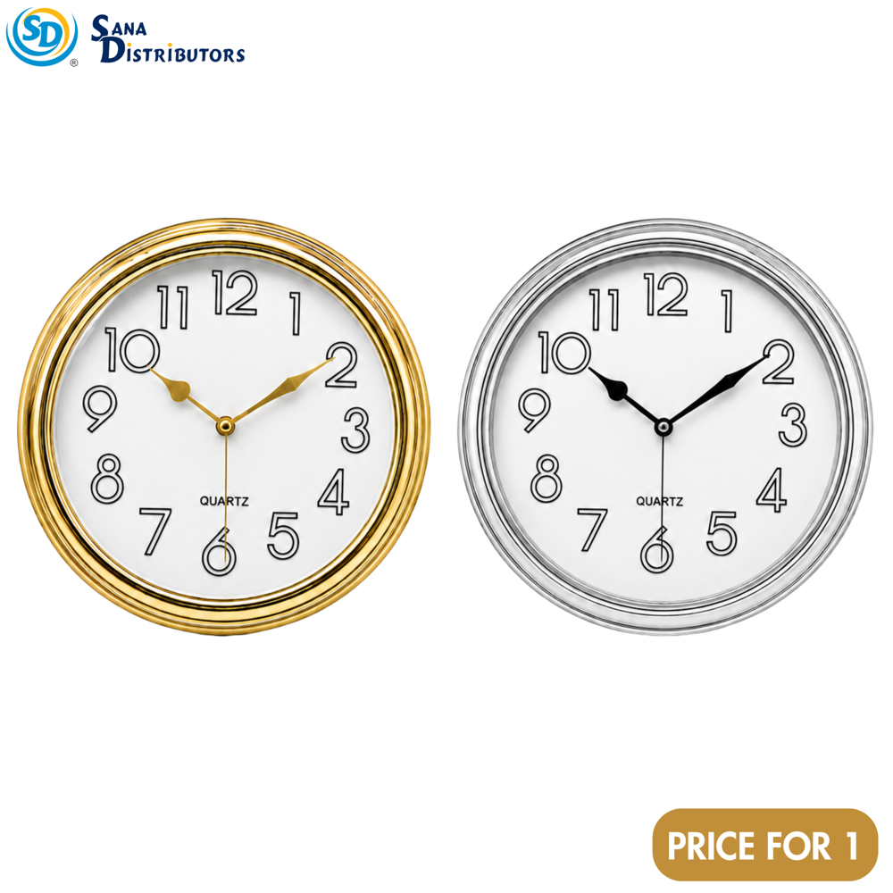 Quartz Wall Clock Assorted Colours