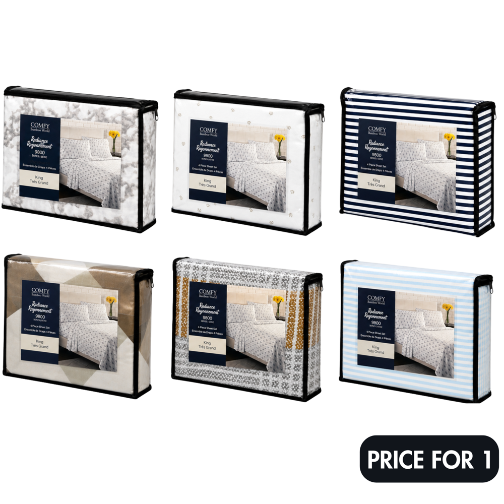 King Bedsheet Set 4 pcs - Assorted Designs