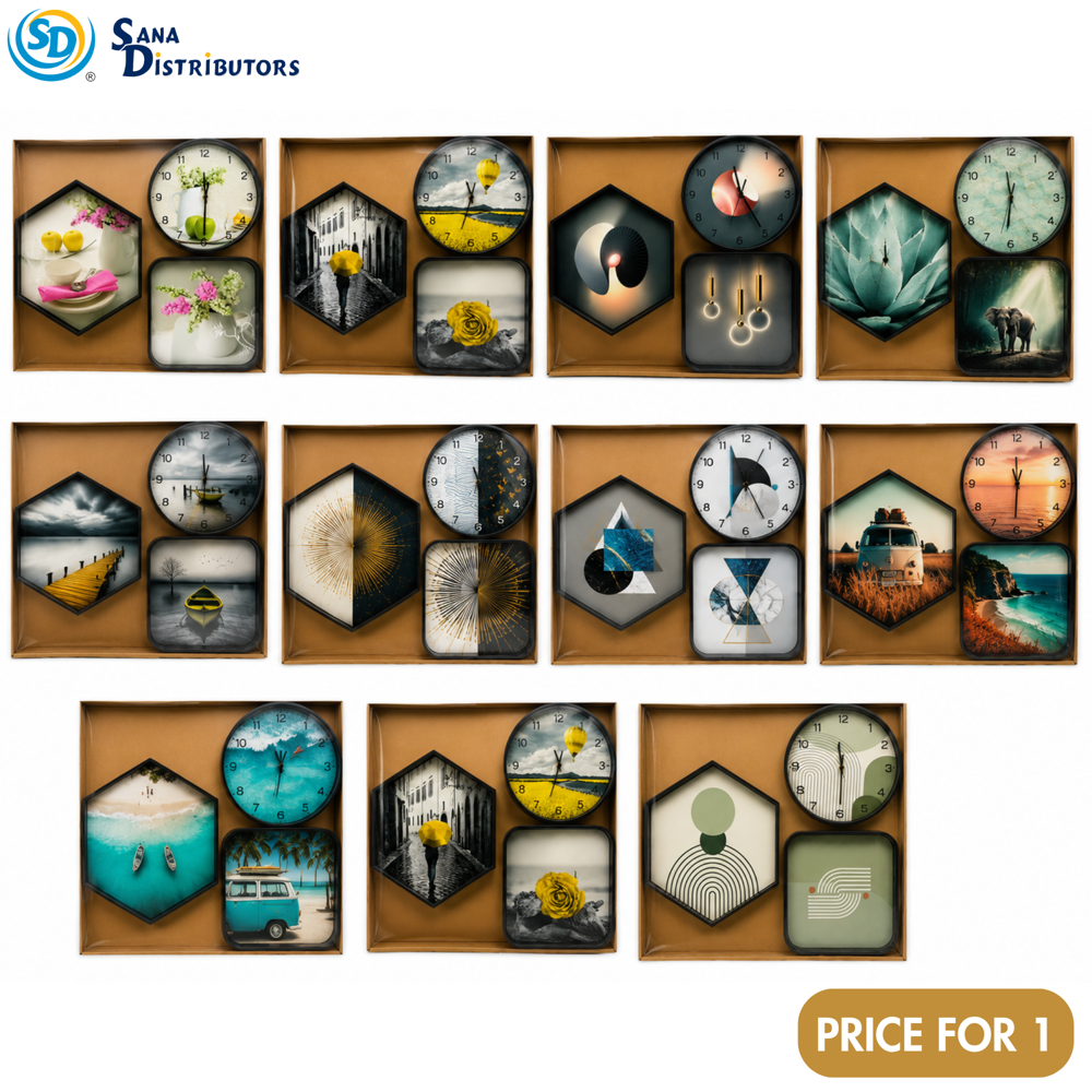 Wall Clock 3 Pcs A/b- Assorted