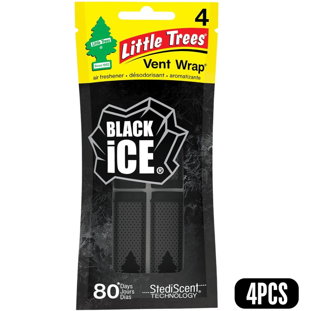 Little Trees Car Freshener Vent Wrap-black Ice 4 pcs