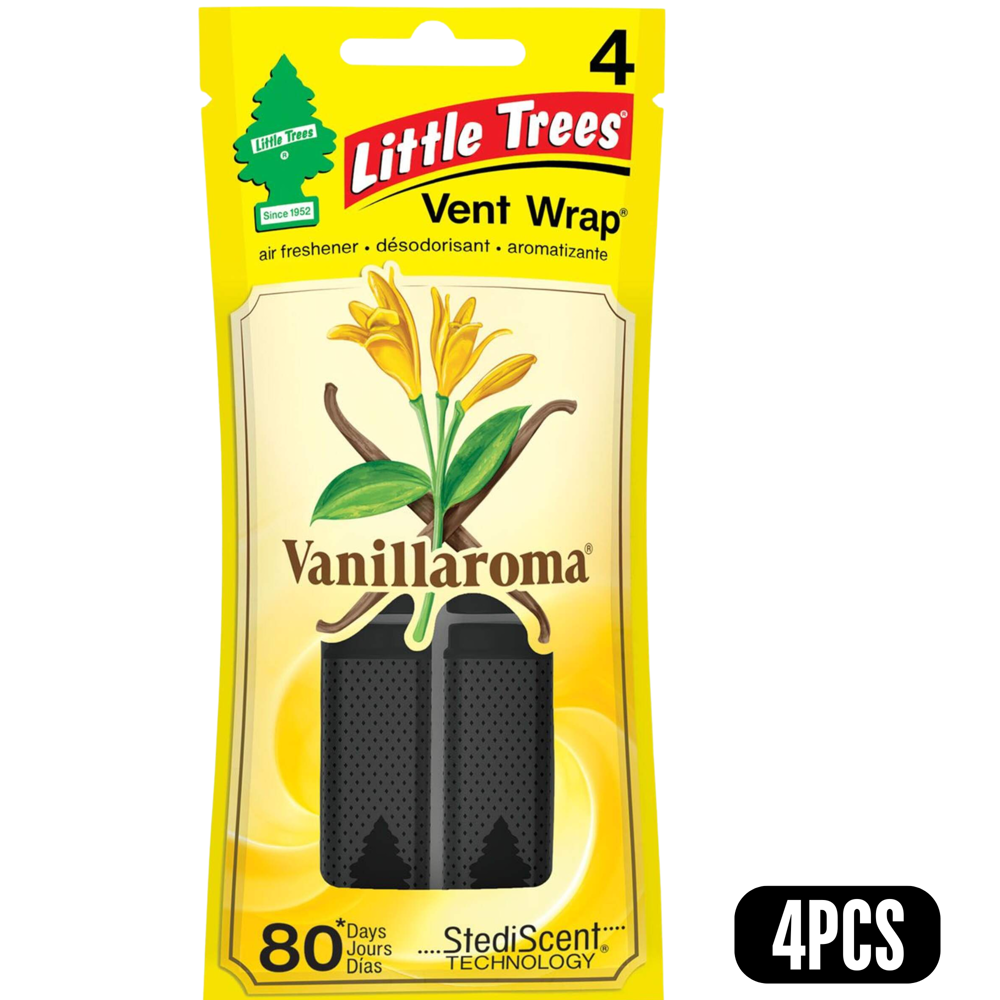 Little Trees Car Freshener Vent Wrap-vanillaroma 4 pcs