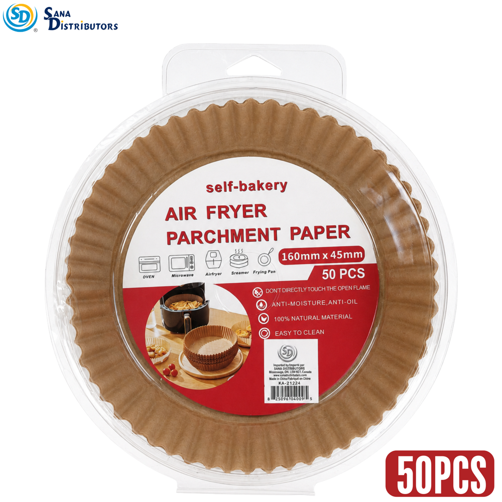 Air Fryer Paper Liner - Round- 8''x2'' 50 pcs