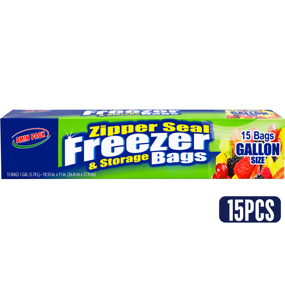 Reclosable Freezer Bags 10.55x11" 15 pcs